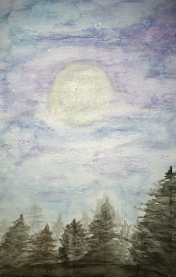 "Pre-Snow Sky", watercolor
