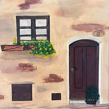 "Tuscan Doorway", acrylic, marker
