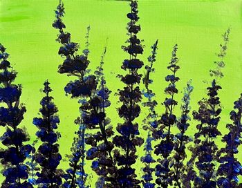 "Blue Salvia in the Shadows", acrylic
