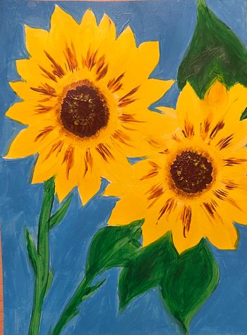 "Sunflowers", acrylic
