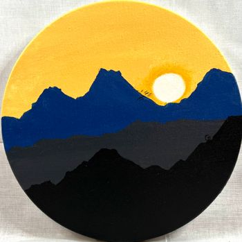 "Mountain Sunset", acrylic
