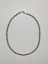 Red Garnet and Silver Bead Necklace
