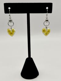 Yellow flower resin earrings