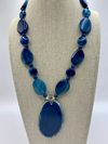 Blue Agate Necklace with Pendant