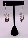 Purple Garnet Heart Chandelier Earrings
