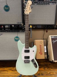 Used Squier FSR Bullet Mustang HH Electric Guitar - Surf Green