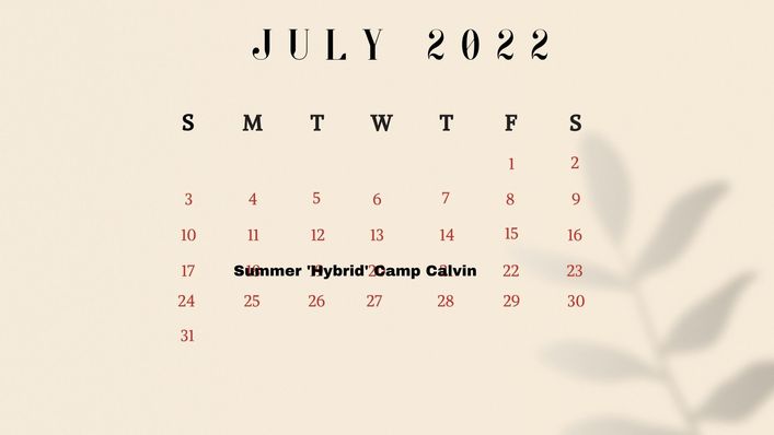 Calvin College Calendar 2023 Camp Calvin - Information