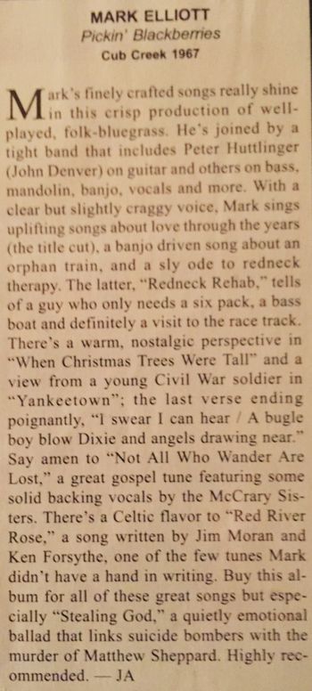 Sing-Out Magazine Review of "Picken' Blackberries"
