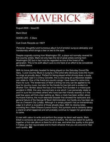 UK Magazine - Maverick - Review of Good Life
