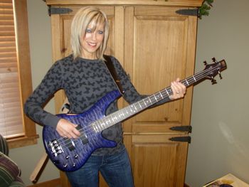 Kathy with her new bass! 2010
