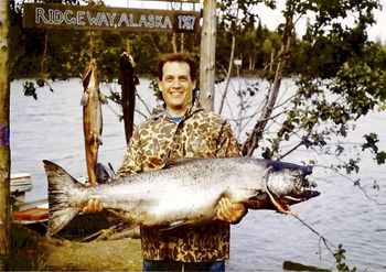 55 lb. King Salmon Ronnie Lee Diller caught on the Kenai river during the Diller & Anderson Bands first trip to Alaska!
