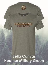 Breaking Grass Logo Shirt in Color: Heather Military Green