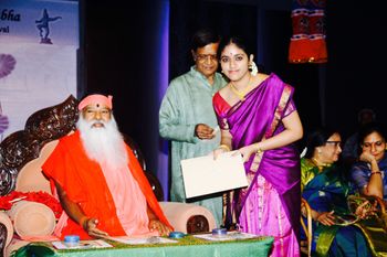 Receiving Maharajapuram Santhanam  Endowment Prize from Sri Krishna Gana Sabha for Raga Rendition,2012 December Music Season
