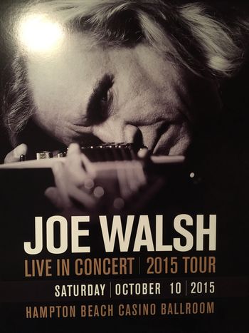 A shot of a promo poster backstage at Joe Walsh, 2015
