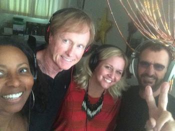 Amy Keys, Richard Page, Windy Wagner and Ringo Starr recording for his new album
