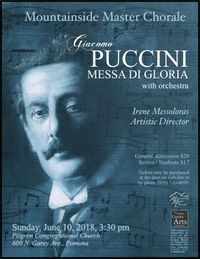 Puccini Messa di Gloria (Tenor Soloist), Mountainside Master Chorale