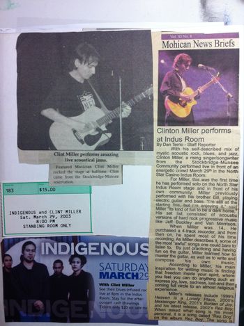 Third Solo Show/ Opened for the Band "INDIGENOUS"@North Star Casino, Bowler WI. / 2003
