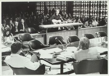 Singing to the City Council to change the law, 1974
