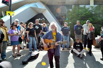 Busking Seattle Center, 40 years later, 2014
