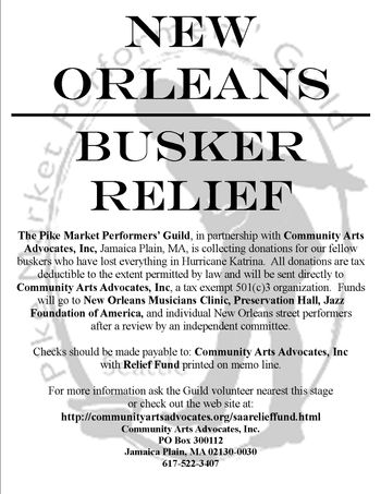 Busker Relief After Katrina
