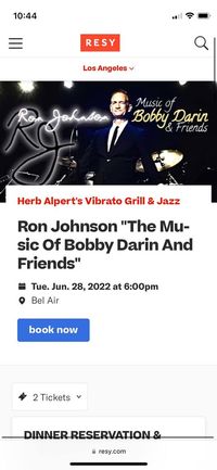 Ron Johnson's "Bobby Darin Tribute Show"