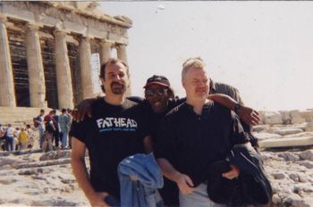 On tour in Greece l to r: Al Lerman, Willie Big Eyes Smith, Alec Fraser.
