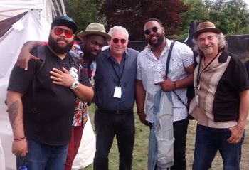 Salmon Arm Roots & Blues with the Hamiltones and radio host Mark Stenzler, 2019.
