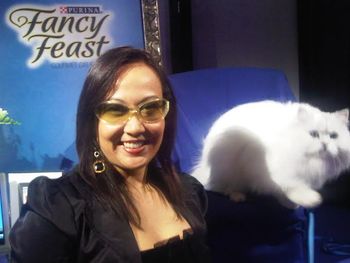 With the Fancy Feast Cat so fluffy
