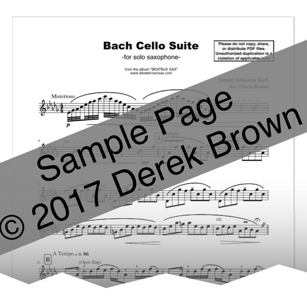 "Bach Cello Suite" Sheet Music PDF