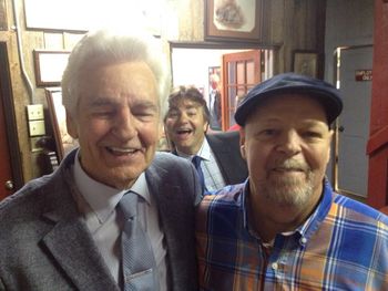Del McCoury with Ronnie McCoury photo bomb
