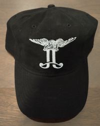Black Embroidered Hat w/ metal clasp (unstructured)