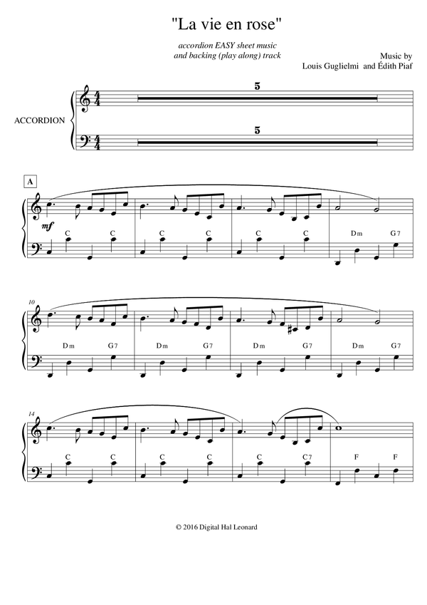 La Vie En Rose Accordion Easy By Oleg Baksheev Tutorial Studio