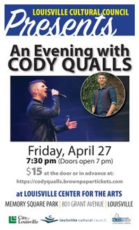 SOLD OUT!! Louisville Cultural Council presents: An intimate evening with Cody Qualls