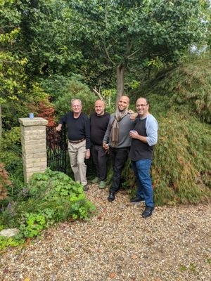 Martin, Yair, Yoav and me in the garden