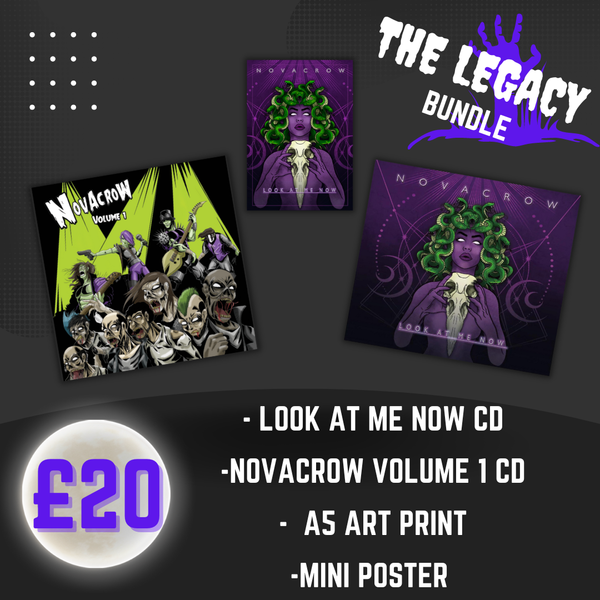 THE LEGACY Bundle: Look At Me Now CD, Novacrow Volume 1 CD, Mini poster and Art print.