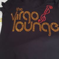 The Virgo Lounge Black Female V-Neck T-shirt (GOLD BLING)