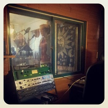 Bronwen recording vocals at Pipe Street Studios
