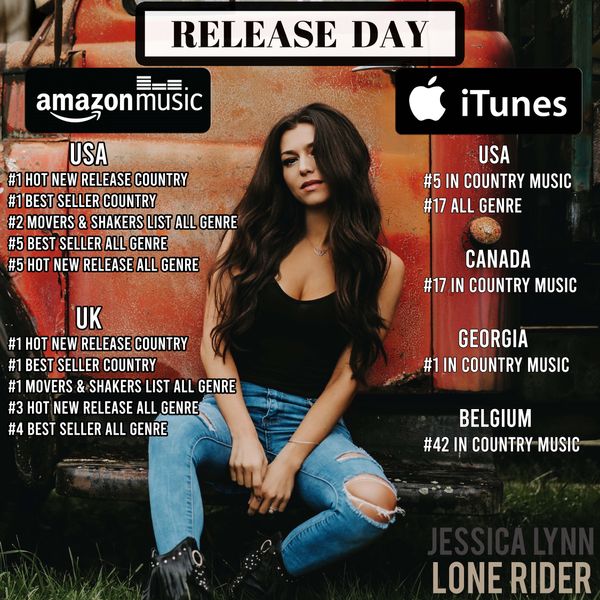 Jessica's debut album "Lone Rider" is out now worldwide.  Click the photo to listen.