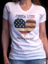Official Jessica Lynn 2014 Tour Women's V-neck Tee Shirt Red