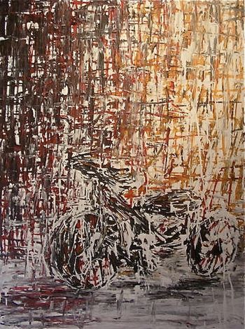 ".....its a tricycle" mixed media 36" X 48" SOLD
