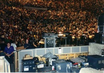 From behind my keyboards right before I went onstage for the Yanni at the Acropolis show.

