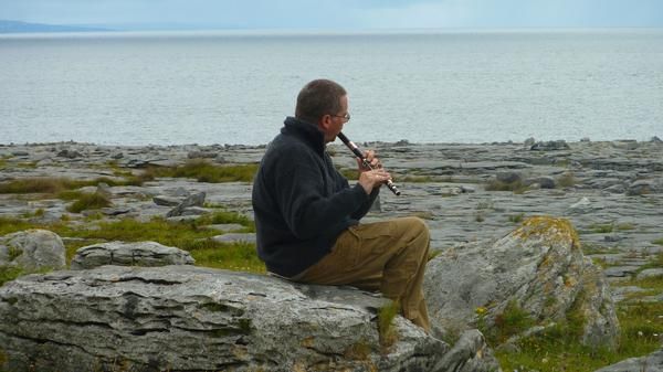 Playing tunes on the western shores of County Clare.
