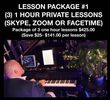 Package 1 (3 one hour Private lessons via Skype/Zoom/Facetime)