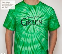GREEN T-shirt - Kelly tie-dye w/Black (2X,3X)