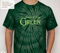 GREEN T-shirt - Forest tie-dye w/Lime (2X,3X)