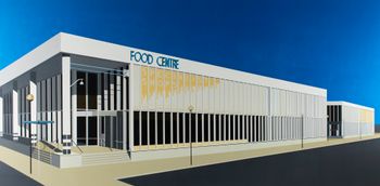 The Food Centre, Milton Keynes. Acrylic on board. 244cm x 122cm. 2021 SOLD
