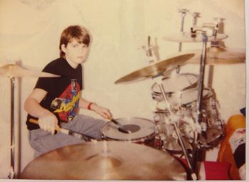 Glenn playing drums at 15
