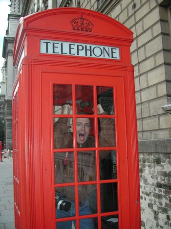 Trapped in a phone booth in London !
