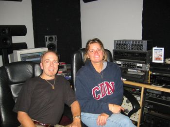 Gary & Nancy during the mastering process of Live @ THe Studio Cafe`

