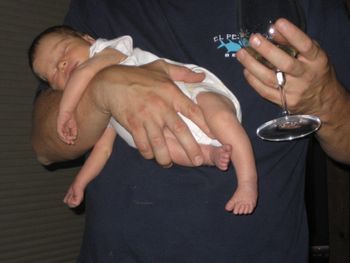 Avery's favorite hold, at the time. Look how small she was!
